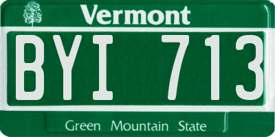 VT license plate BYI713