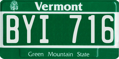 VT license plate BYI716