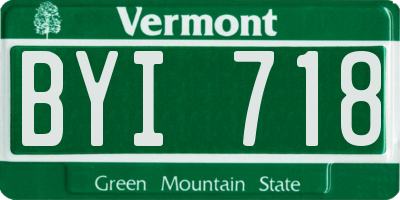 VT license plate BYI718