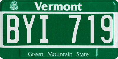 VT license plate BYI719