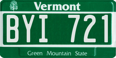 VT license plate BYI721