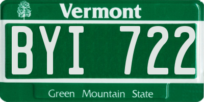 VT license plate BYI722