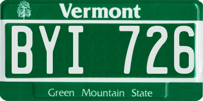 VT license plate BYI726