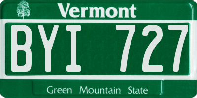 VT license plate BYI727