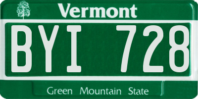 VT license plate BYI728