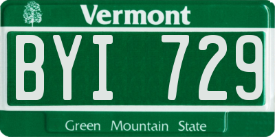 VT license plate BYI729