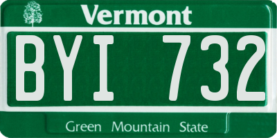 VT license plate BYI732