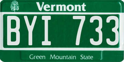 VT license plate BYI733