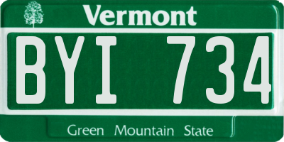 VT license plate BYI734