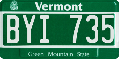 VT license plate BYI735