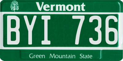 VT license plate BYI736