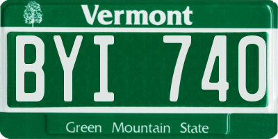 VT license plate BYI740