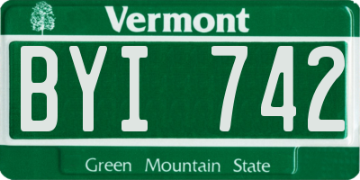 VT license plate BYI742