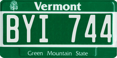 VT license plate BYI744