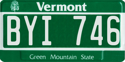 VT license plate BYI746