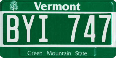 VT license plate BYI747