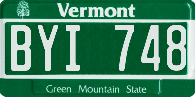 VT license plate BYI748