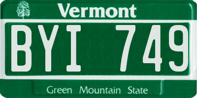 VT license plate BYI749