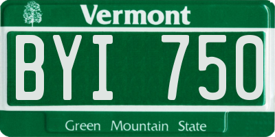 VT license plate BYI750