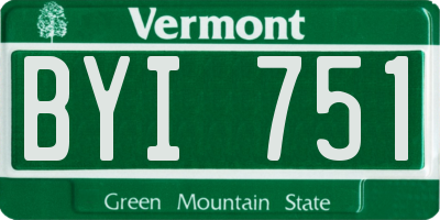 VT license plate BYI751