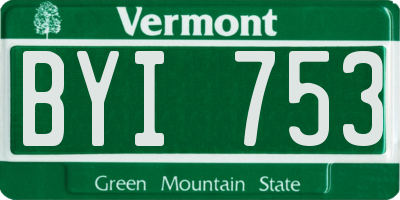 VT license plate BYI753