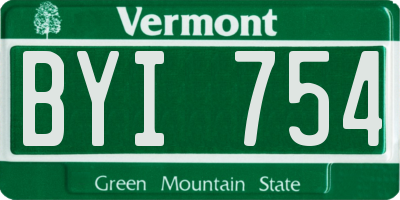 VT license plate BYI754