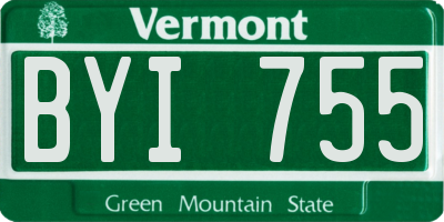 VT license plate BYI755