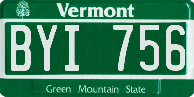 VT license plate BYI756
