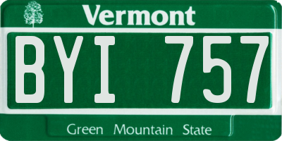 VT license plate BYI757