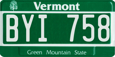 VT license plate BYI758