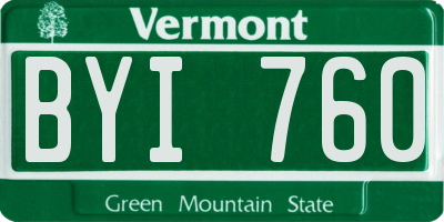 VT license plate BYI760