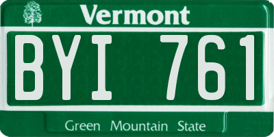 VT license plate BYI761