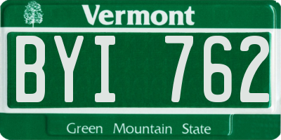 VT license plate BYI762