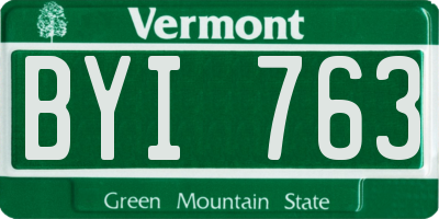 VT license plate BYI763