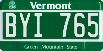 VT license plate BYI765