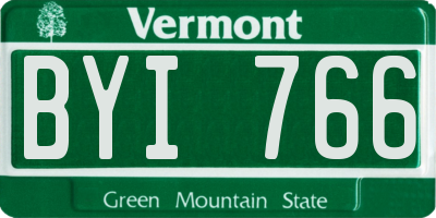 VT license plate BYI766