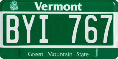 VT license plate BYI767