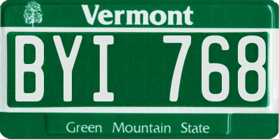 VT license plate BYI768
