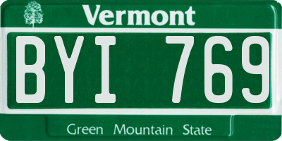 VT license plate BYI769