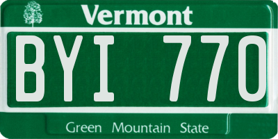 VT license plate BYI770