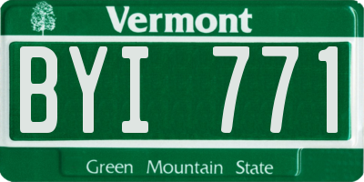 VT license plate BYI771