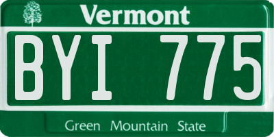 VT license plate BYI775