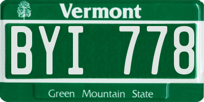 VT license plate BYI778