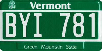 VT license plate BYI781