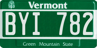 VT license plate BYI782