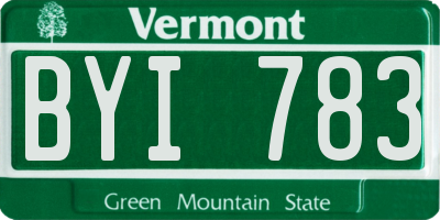 VT license plate BYI783