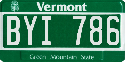 VT license plate BYI786