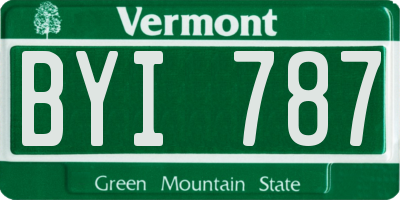 VT license plate BYI787