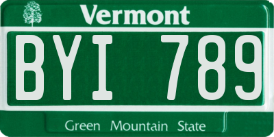 VT license plate BYI789