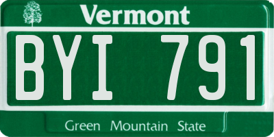 VT license plate BYI791